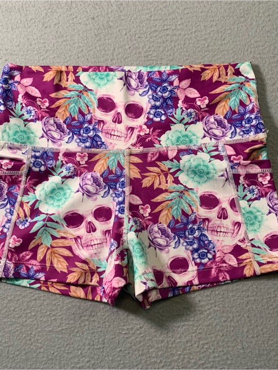 Constantly Varied Gear Pants - Constantly Varied Gear Purple Floral Skull Bike Shorts XS